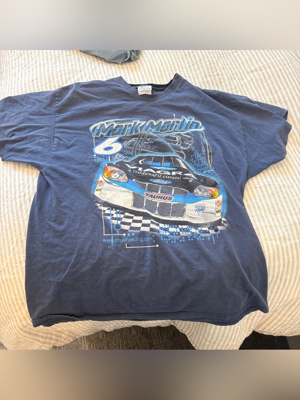 Hanes Navy Racing Car Graphic Tee